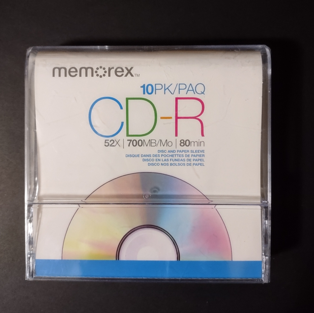 Memorex | 10PK CD-R 52X 700MB 80min 10 pack CD-R Discs Paper Sleeves | Brand New